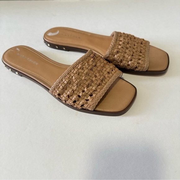 Marc Fisher Nude Jeremy Braided Slide Sandals Studded Minimalist Neutral Sz 7.5 - Picture 7 of 8